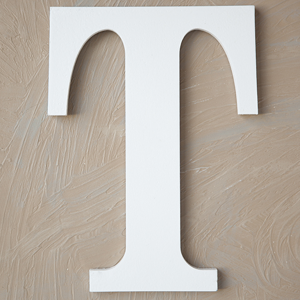 24 L White Wall Letter, The Lucky Clover Trading LBL24TW-C C Wood Block 