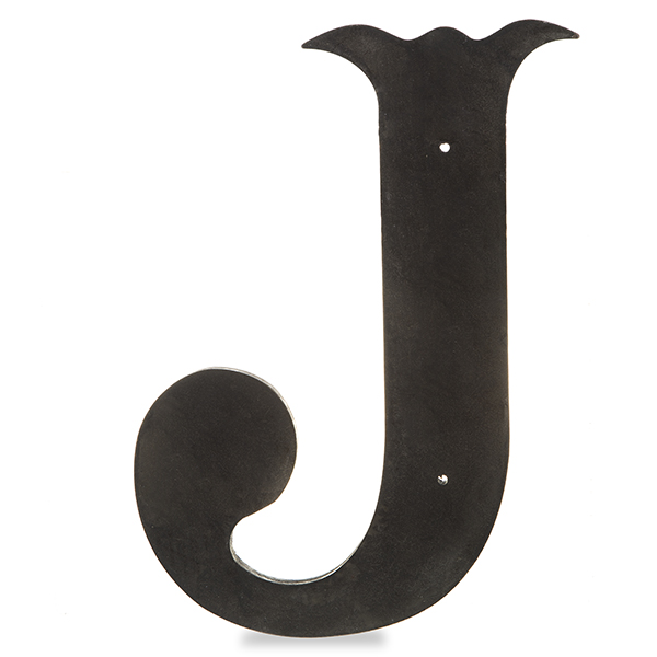 Wood Decorative Letter Charcoal Black 24in J The Lucky Clover Trading Co