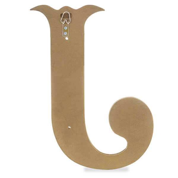 Wood Decorative Letter Antique Gold 14in J The Lucky Clover Trading Co